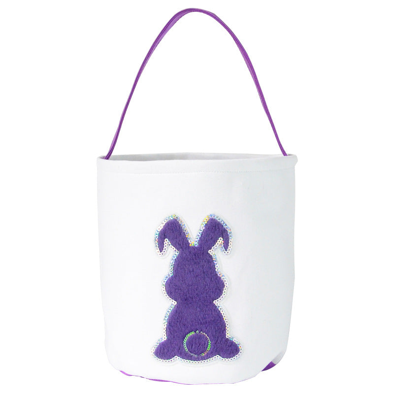 Venta al por mayor, 10 Uds., cesta de lentejuelas de Pascua, juguete de peluche